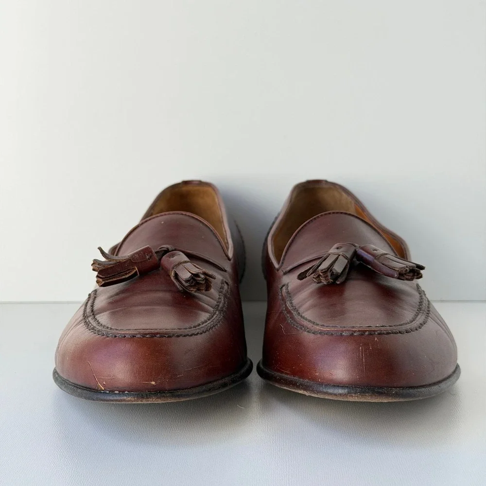 Vintage Salvatore Ferragamo Tassel Loafers Mens 9.5 D Brown Leather Dress Shoes